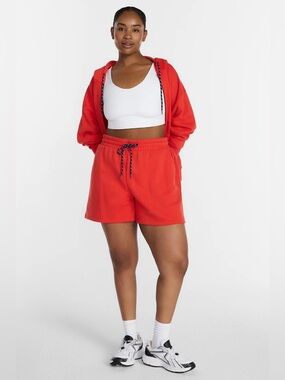 NWT Athletic Works Red Drawstring Fleece Athletic Shorts